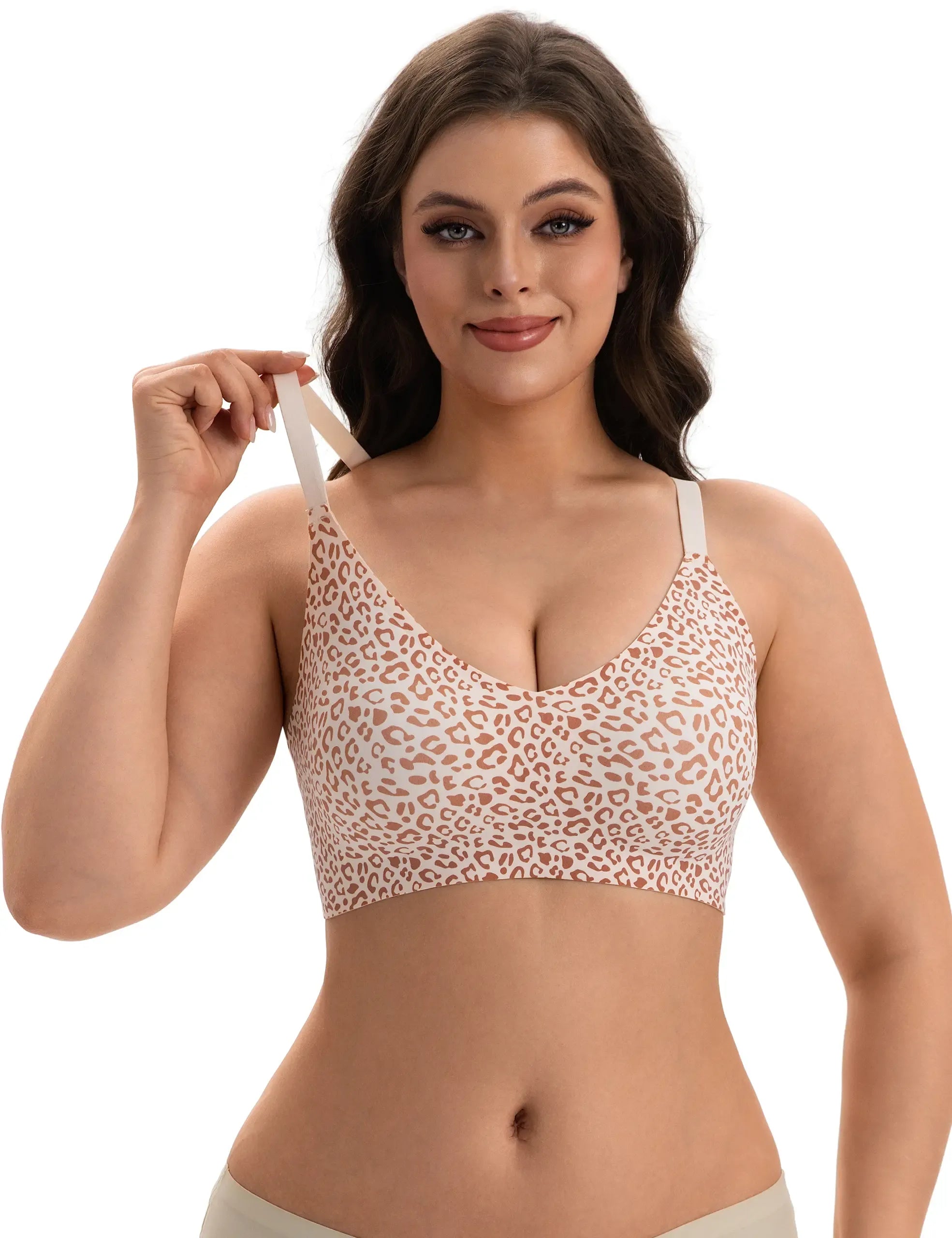 Lusait Lace Jelly Bra Bralettes for Women Pullover Bra Seamless Wireless Deep V Racerback Comfort Padded Everyday Tshirt Bra tiktokshopspringglowup summerwins,summerwins