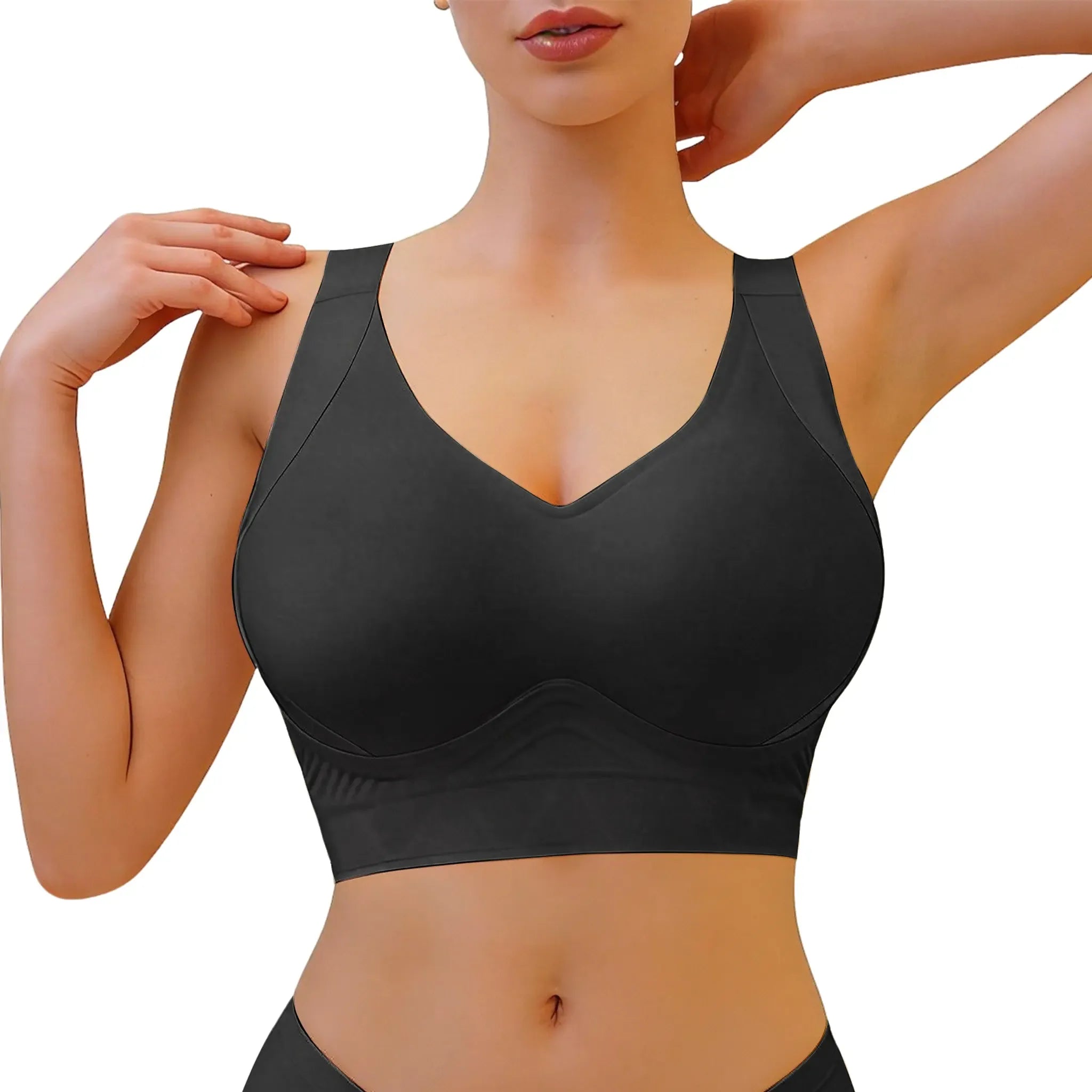 Soft Intention Plus Size Back Fat Smoothing Jelly Bra 7 Row Hooks,  Seamless,Everyday,Push Up
