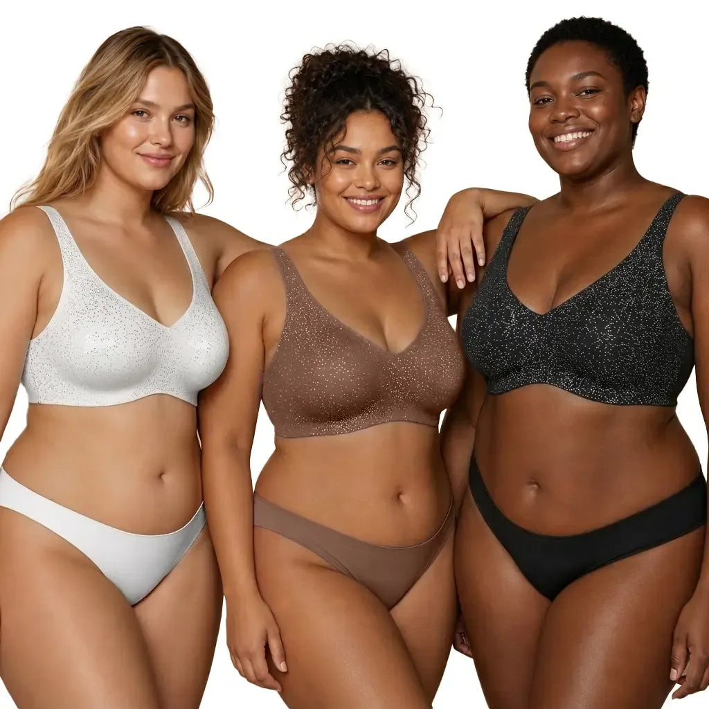 VRCOMFY Jelly Wireless Womens Comfortable Wireless Bras Push Up Bralettes Seamless Tshirts Bras Deep V Everyday Bras
