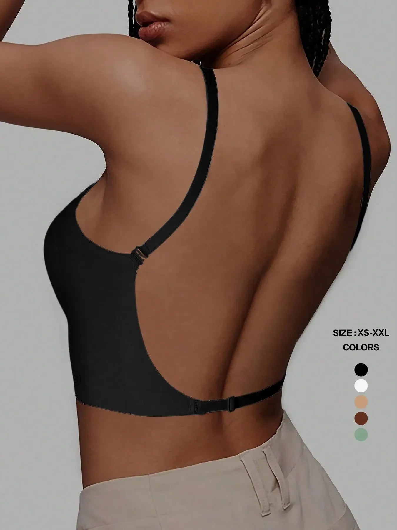 Women's Seamless Backless Bra, Multi-Strap Convertible Strap Wireless Push-Up Bra, Elegant, Chic, Suitable for Wedding Dresses and Party Gowns, Underwear