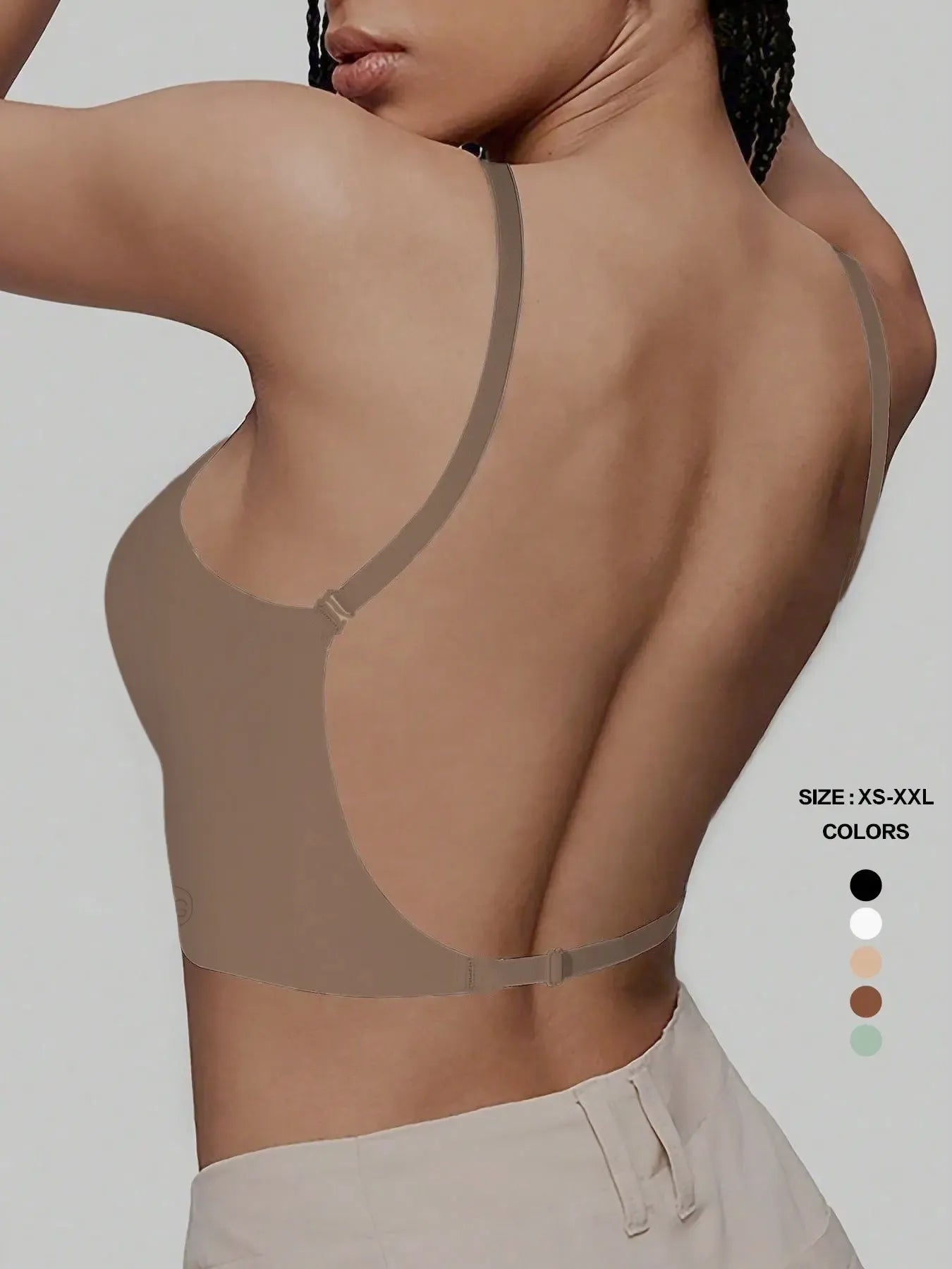 Women's Seamless Backless Bra, Multi-Strap Convertible Strap Wireless Push-Up Bra, Elegant, Chic, Suitable for Wedding Dresses and Party Gowns, Underwear