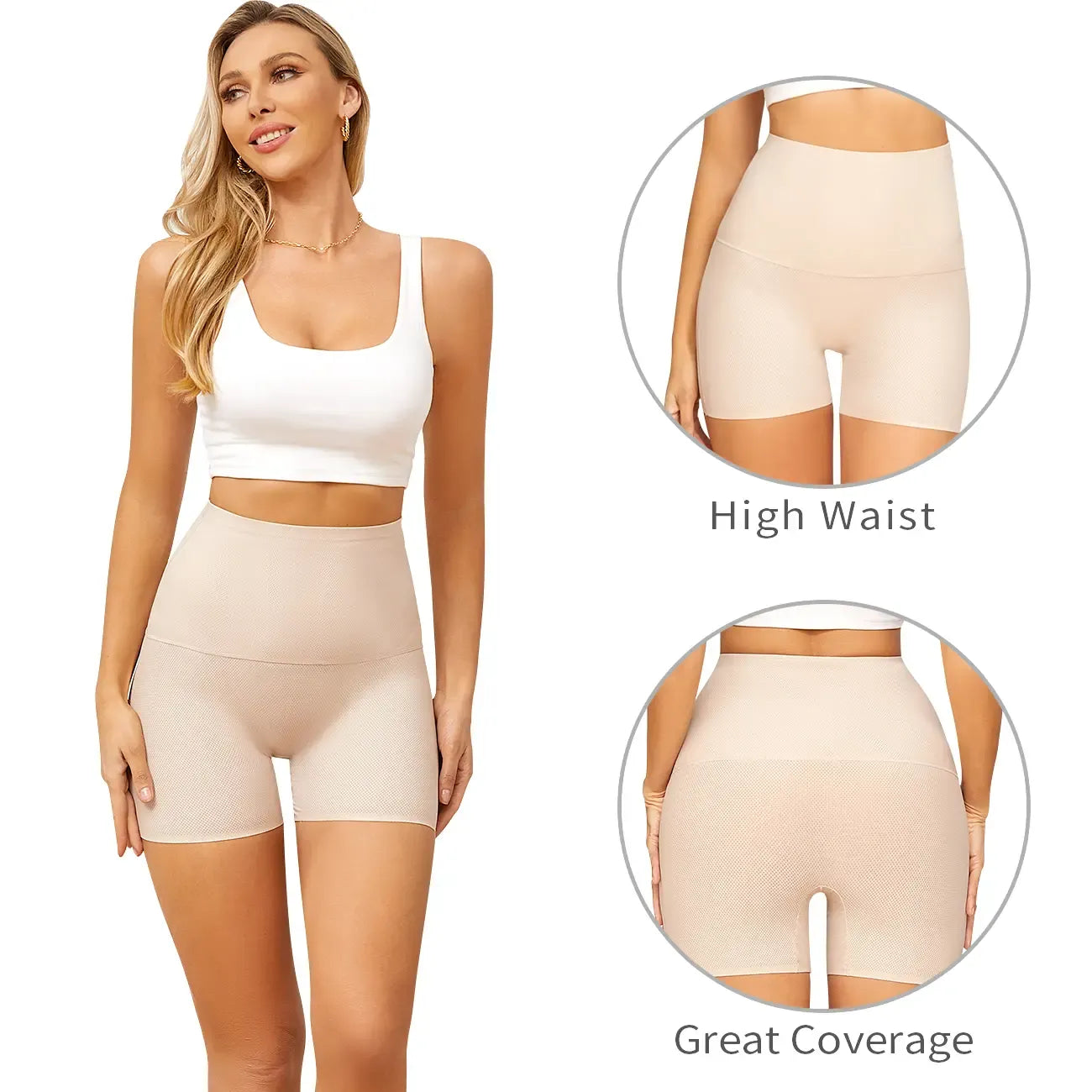 FINETOO Women’s High Waisted Boyshort Underwear Full Coverage Smooth & Seamless-Look Panties 4 Packs Breathable Womenswear springtok