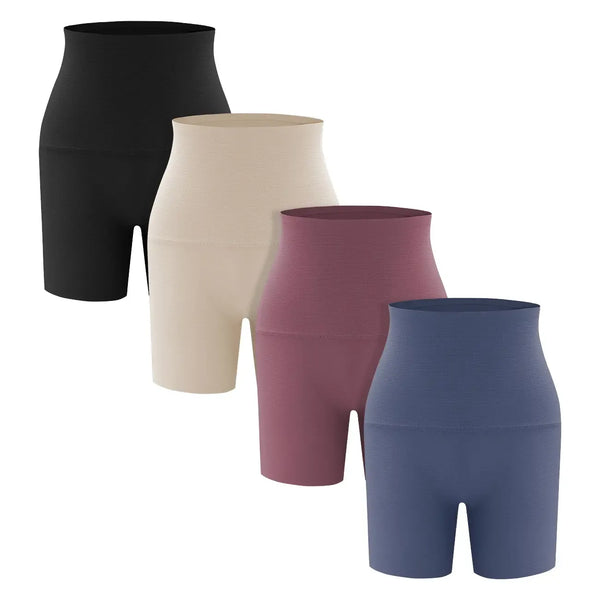FINETOO Women’s High Waisted Boyshort Underwear Full Coverage Smooth & Seamless-Look Panties 4 Packs Breathable Womenswear springtok