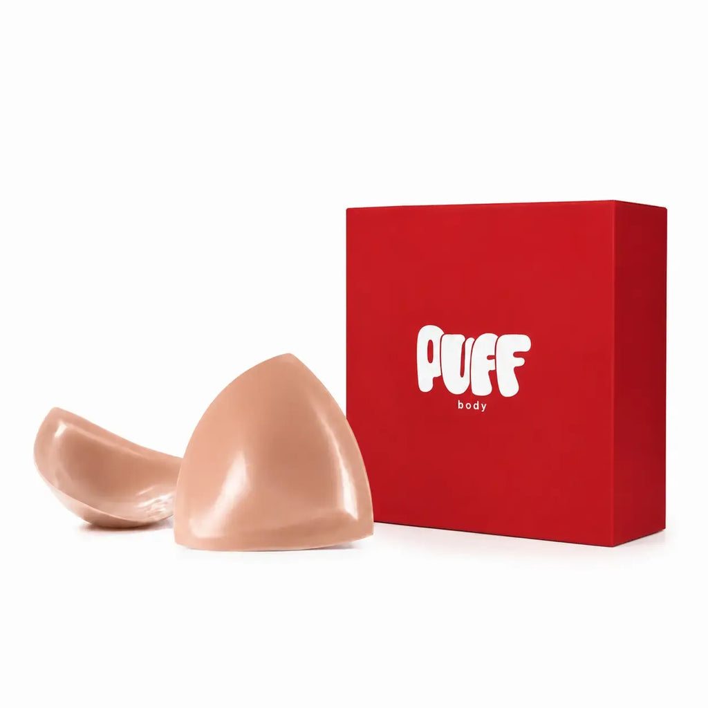 PUFF Invisible Lift Sticky Bra Inserts for Women, Patented No Sew Adhesive Bra Pads, Push Up Cleavage Enhancer, Nipple Slip Coverage, Reusable Fashion Bra Inserts for Low Cut Tops, Dresses & Womenswear