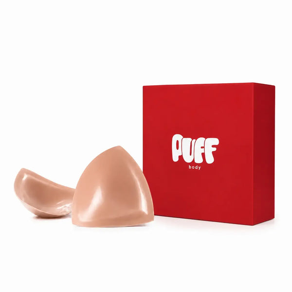 PUFF Invisible Lift Sticky Bra Inserts for Women, Patented No Sew Adhesive Bra Pads, Push Up Cleavage Enhancer, Nipple Slip Coverage, Reusable Fashion Bra Inserts for Low Cut Tops, Dresses & Womenswear