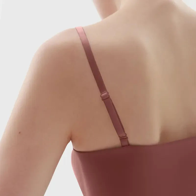 PUMIEY Spaghetti Strap Tank Top, Double Layer Not See-Through Cami, Buttery Soft Stretchy Top, Minimal Chic Essential summerwins