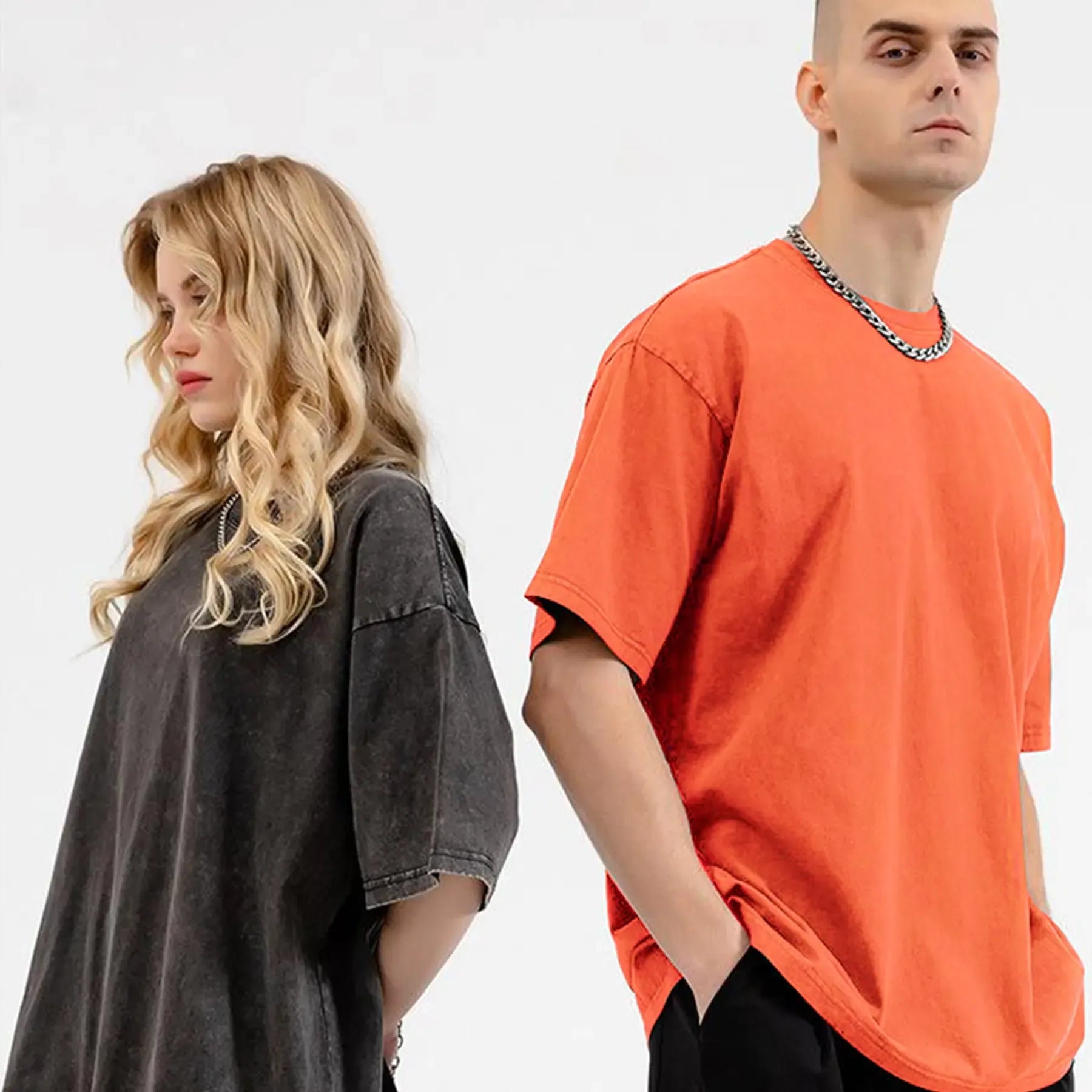 Yimoon 3 Pack Women's Oversized T Shirts Acid Wash Cotton Crew Neck Half Short Sleeve Summer Unisex Tees Casual Loose Fit Solid Streetwear Comfortable Tops Basic Womenswear Plain Tshirt