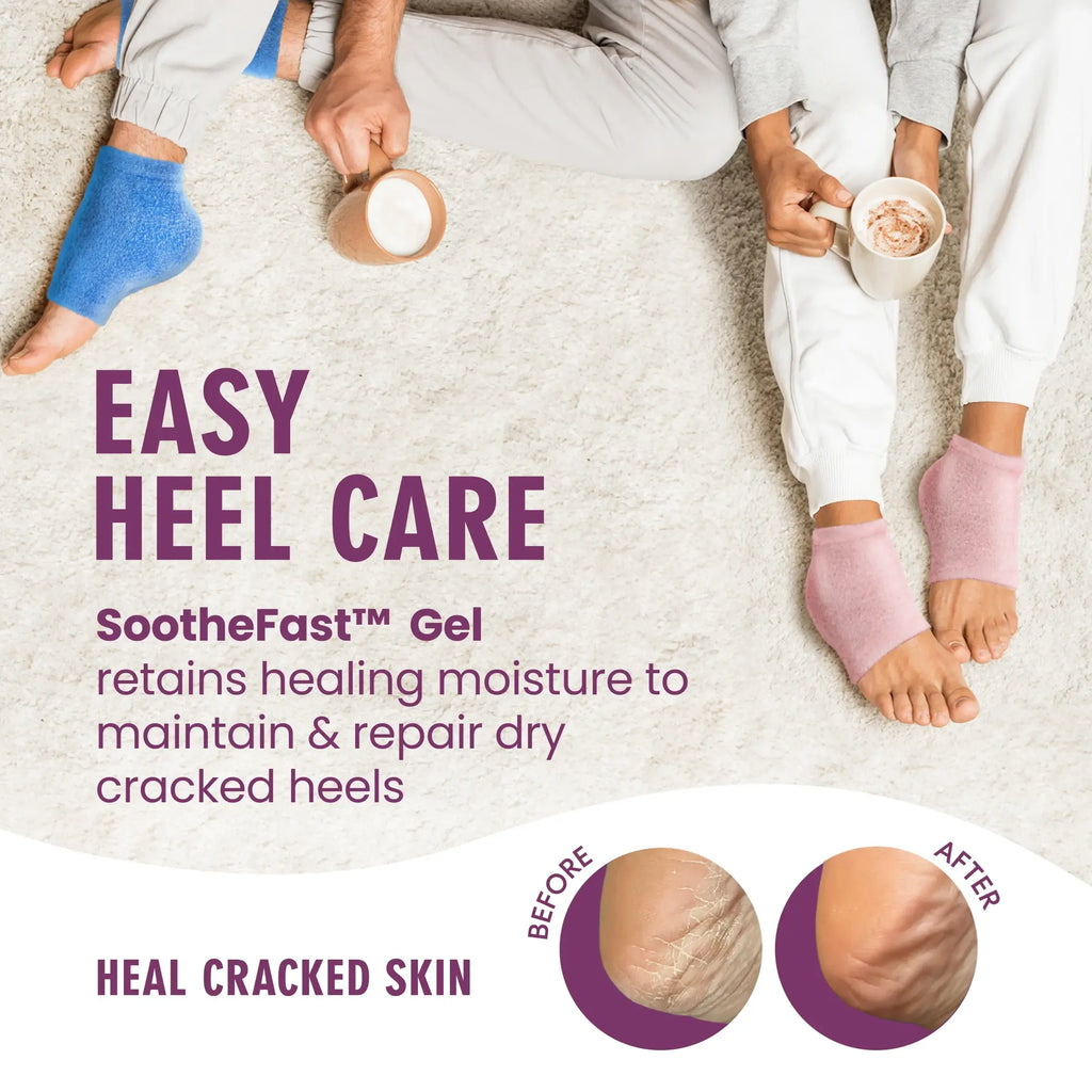 Dr. Frederick's Fuzzy Moisturizing Heel Socks - Soften Dry Cracked Heels Overnight