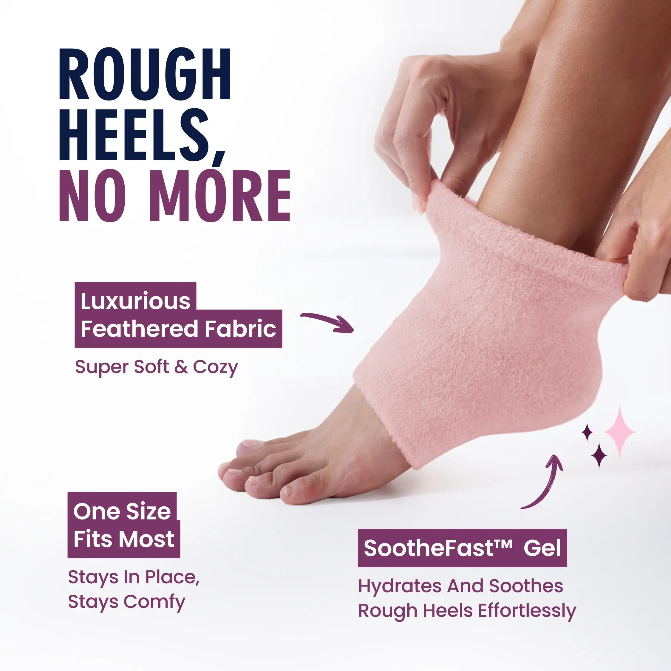Dr. Frederick's Fuzzy Moisturizing Heel Socks - Soften Dry Cracked Heels Overnight
