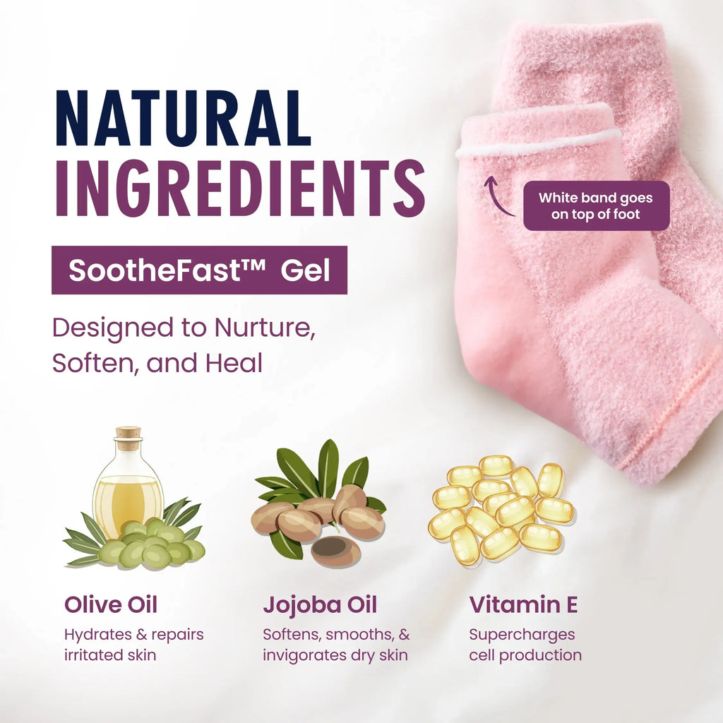Dr. Frederick's Fuzzy Moisturizing Heel Socks - Soften Dry Cracked Heels Overnight