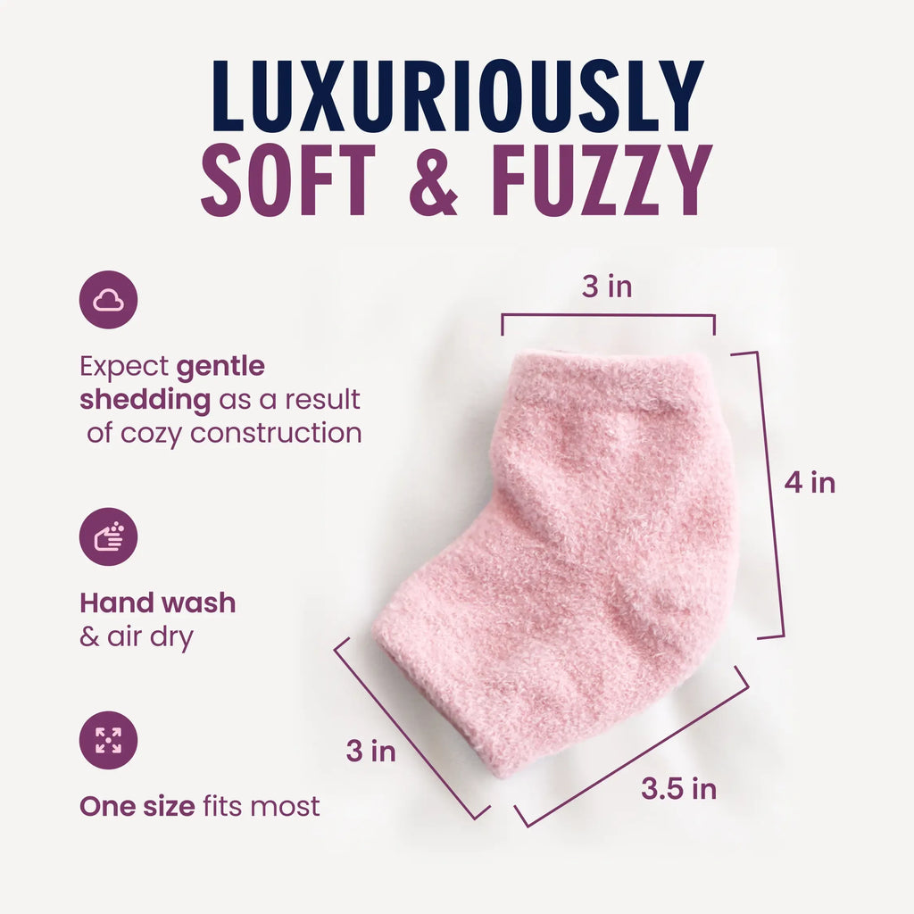 Dr. Frederick's Fuzzy Moisturizing Heel Socks - Soften Dry Cracked Heels Overnight
