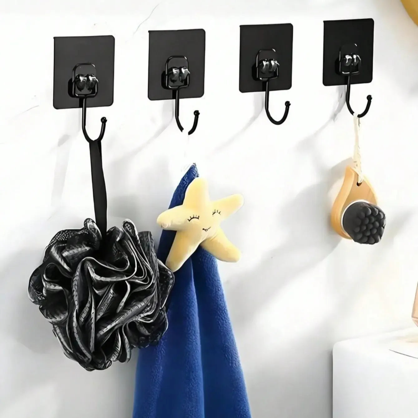 Wall Hooks, Self Adhesive Multi-Purpose Hooks for Clothes Hats Towels Keys, Waterproof Coat Hangers, Bathroom Kitchen Home Use, Bathroom Organizing Accessories, Storage Hook
