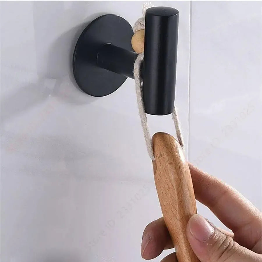 Self Adhesive Hook, 2 Counts Stainless Steel Wall Mounted Towel Hook, Simple Trendy Multi-purpose Sticky Hook, Kitchen Organizer, Home Organizers, Storage Hooks, Towel Hooks For Wall, Bathroom Hooks For Towels