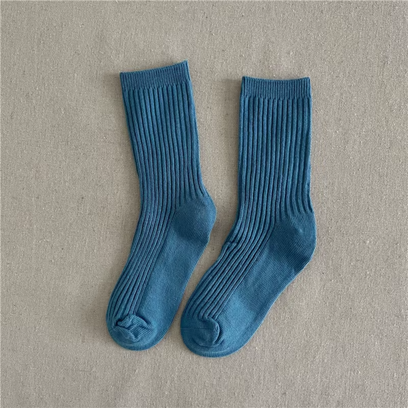 Solid Color Children's Casual Socks Ribbed Boys Girls School Sock Toddlers Ankle Sock Cotton Striped Baby Socken For Kids 1-10Y