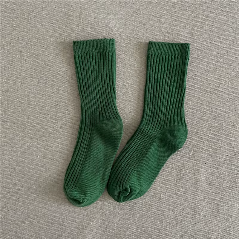 Solid Color Children's Casual Socks Ribbed Boys Girls School Sock Toddlers Ankle Sock Cotton Striped Baby Socken For Kids 1-10Y