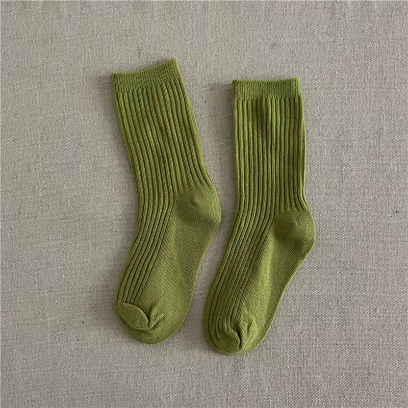 Solid Color Children's Casual Socks Ribbed Boys Girls School Sock Toddlers Ankle Sock Cotton Striped Baby Socken For Kids 1-10Y