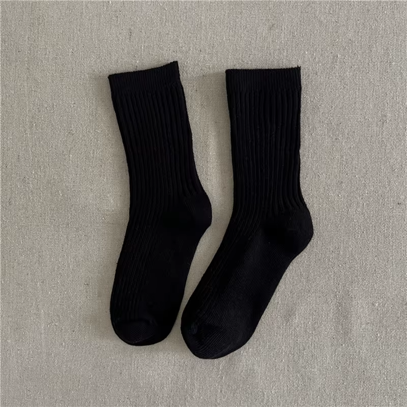 Solid Color Children's Casual Socks Ribbed Boys Girls School Sock Toddlers Ankle Sock Cotton Striped Baby Socken For Kids 1-10Y