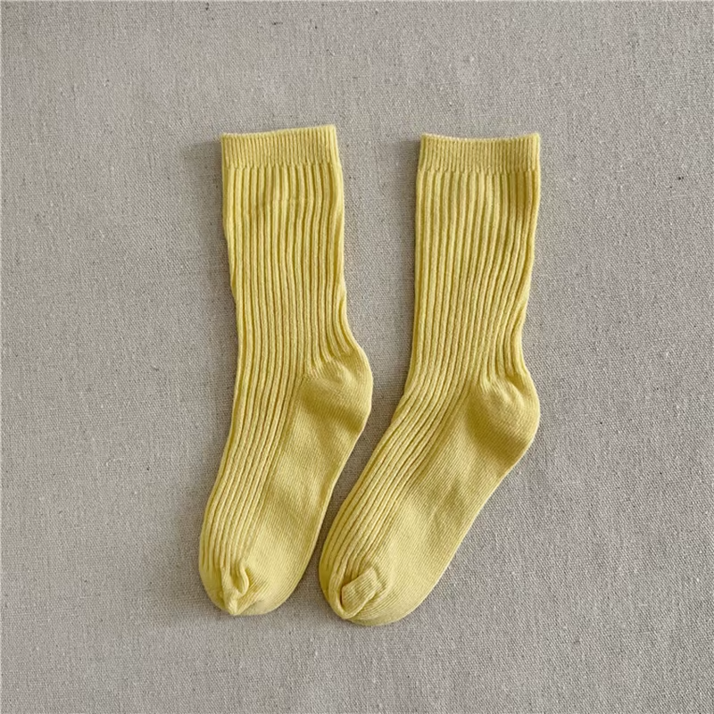 Solid Color Children's Casual Socks Ribbed Boys Girls School Sock Toddlers Ankle Sock Cotton Striped Baby Socken For Kids 1-10Y
