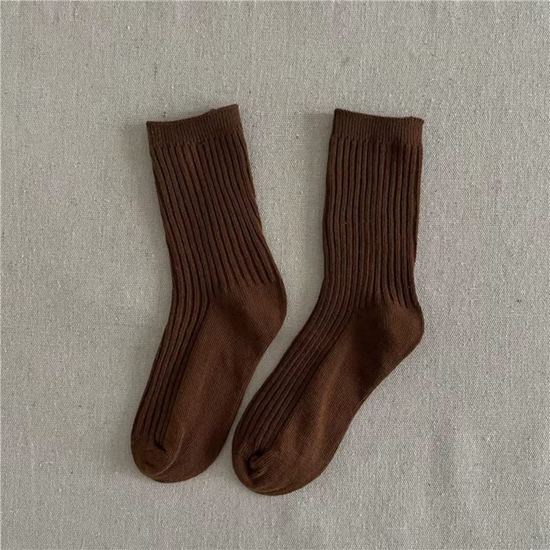 Solid Color Children's Casual Socks Ribbed Boys Girls School Sock Toddlers Ankle Sock Cotton Striped Baby Socken For Kids 1-10Y
