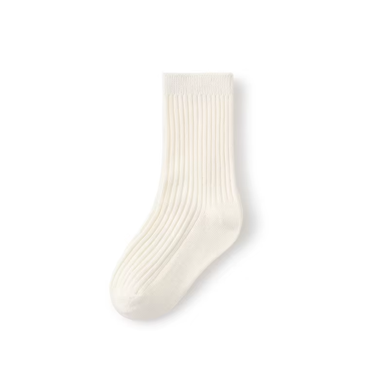 Solid Color Children's Casual Socks Ribbed Boys Girls School Sock Toddlers Ankle Sock Cotton Striped Baby Socken For Kids 1-10Y