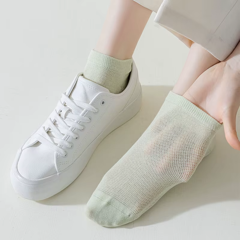 1 Pair Cool Woman Summer Socks Cotton Ankle Sock Short Thin Mesh Breathable Sock Short Low Colorful  Girl Sock