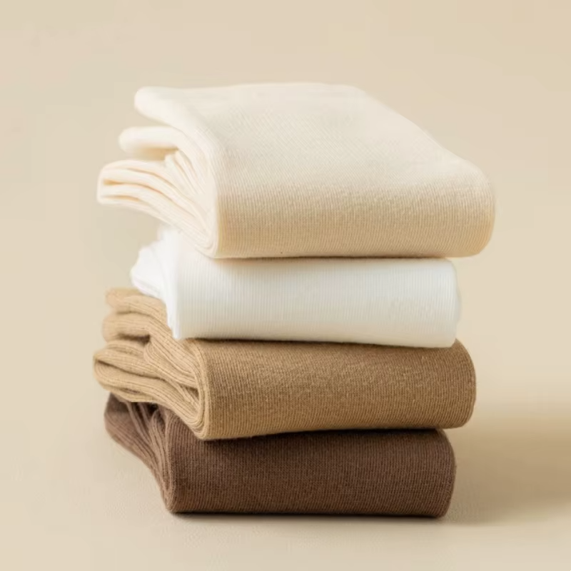 HOT SALE3/6/12 Pairs of Women's Spring or Summer Solid Colors Simple and Comfortable Mid Tube Socks Gradient Color