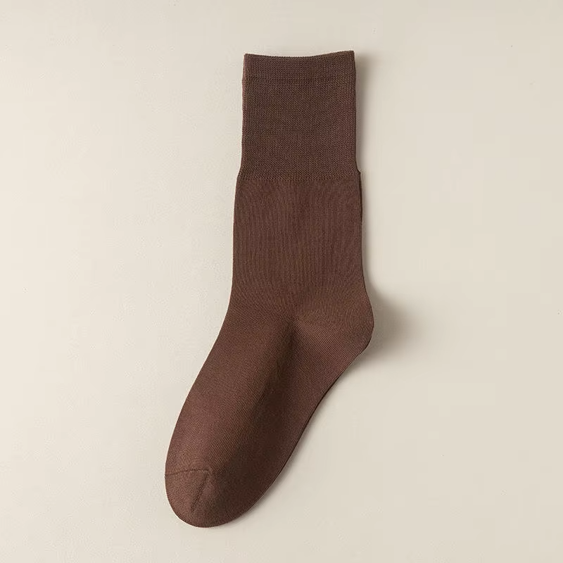 HOT SALE3/6/12 Pairs of Women's Spring or Summer Solid Colors Simple and Comfortable Mid Tube Socks Gradient Color