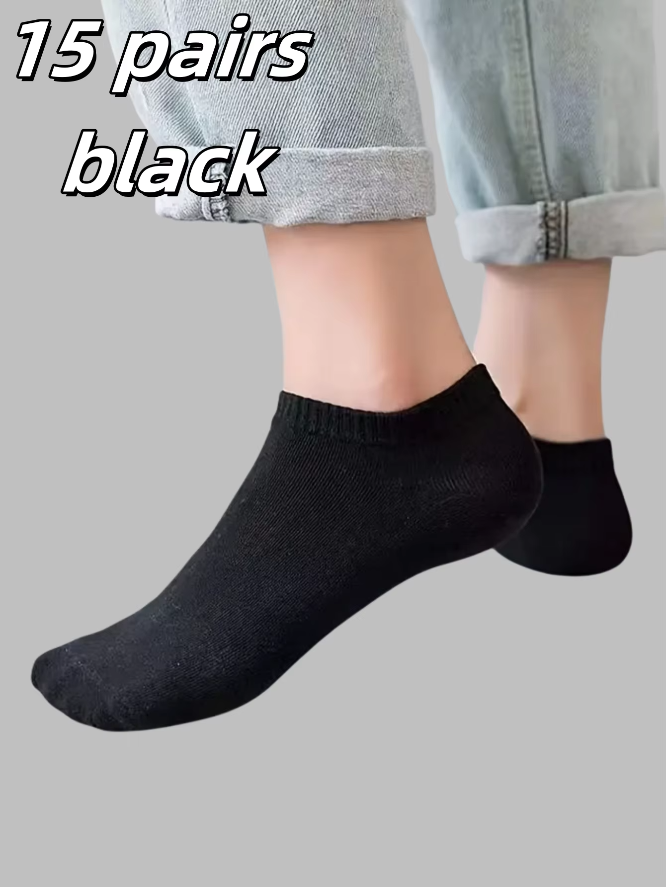 5/10/15 pairs of unisex boat socks, casual black, white and gray men's business socks, sweat-absorbent breathable