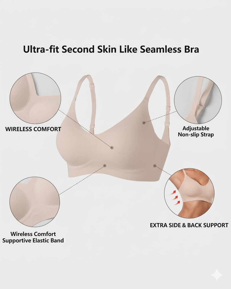 【2026 New】Jelly Strip Support Wireless Bra — Seamless Lift & Cloud-Like Comfort for All-Day Wear