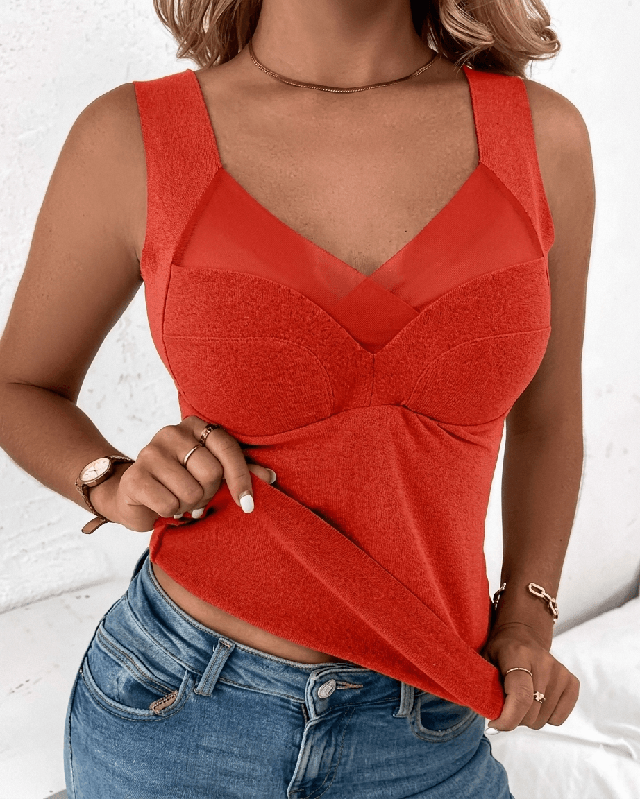 Women's German Velvet Thermal Underwear with Built-in Bra, Self-Heating Fleece Lined Base Layer, Thickened One-Piece Winter Top