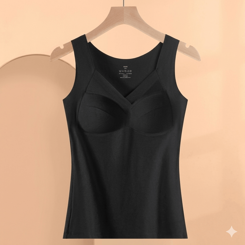 Women's German Velvet Thermal Underwear with Built-in Bra, Self-Heating Fleece Lined Base Layer, Thickened One-Piece Winter Top