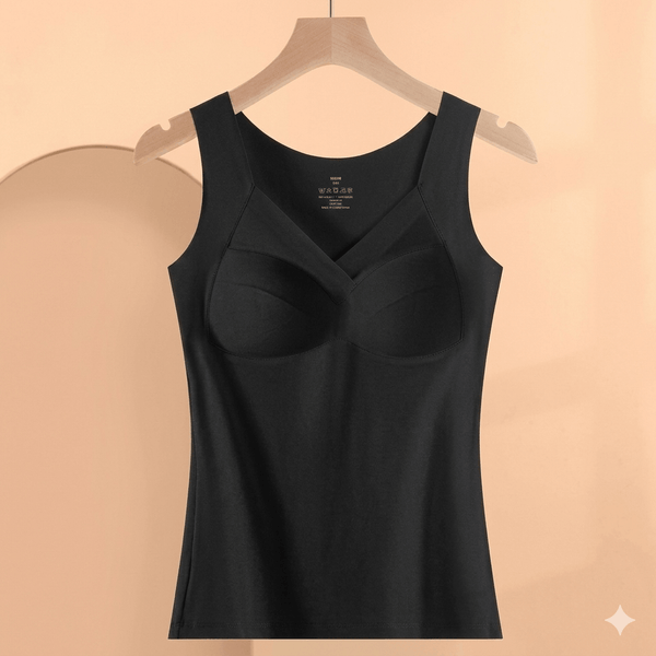 Women's German Velvet Thermal Underwear with Built-in Bra, Self-Heating Fleece Lined Base Layer, Thickened One-Piece Winter Top