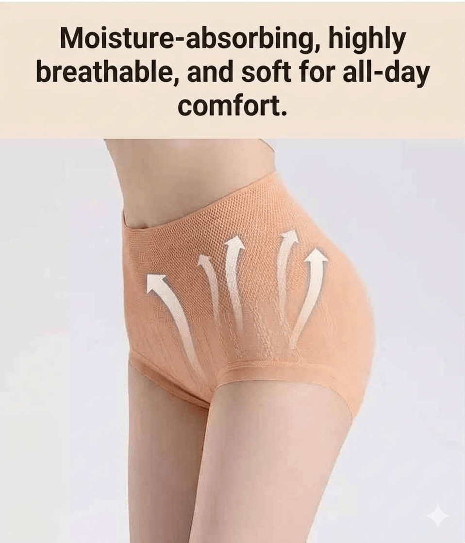 [8-Pack Value Deal] Women’s High Waisted Tummy Control Panties – Seamless Hip Lifting Shapewear with Wormwood Antibacterial Crotch